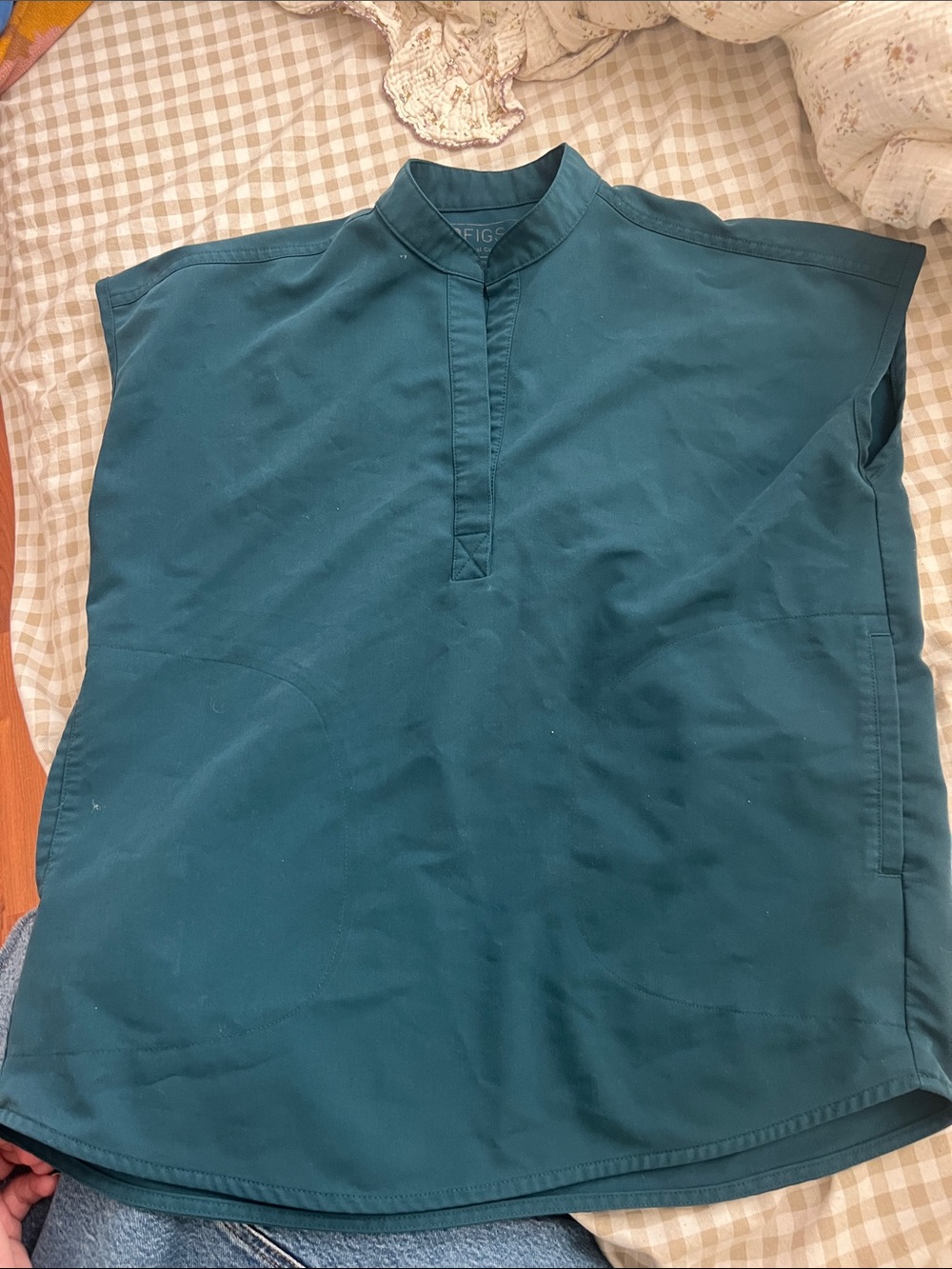 Figs Rafaela Caribbean blue top xxs